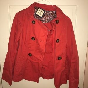 Red old navy button up jacket